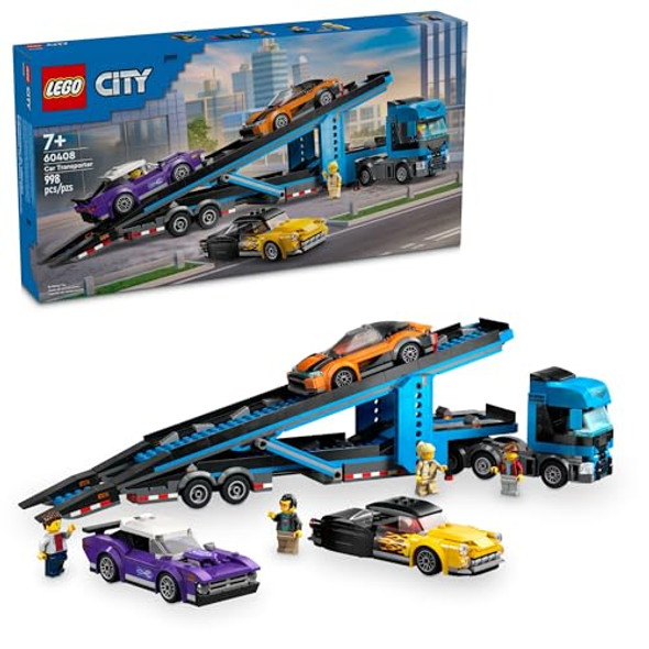 LEGO City Car Transporter Truck with Sports Cars Building Toy Set - 60408 New LEGO City Car Transporter Truck with Sports Cars Building Toy Set - 60408 New