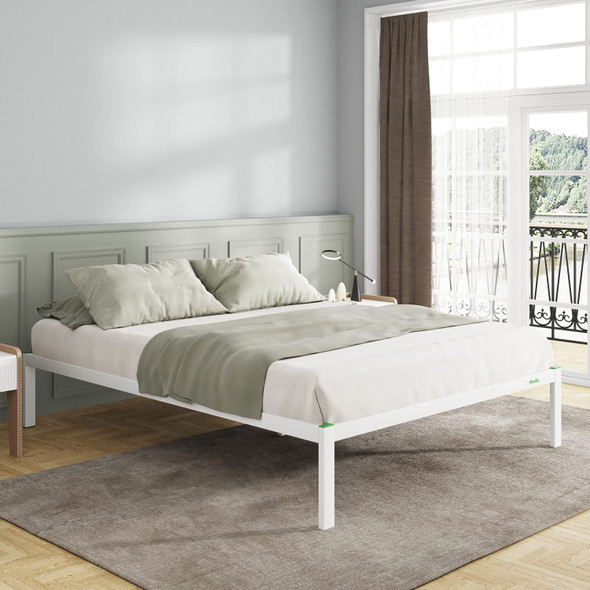 NV0BFW03-F Novilla 14 Inch Full Bed Frame Metal Bed Frame with Storage - White NV0BFW03-F Novilla 14 Inch Full Bed Frame Metal Bed Frame with Storage - White