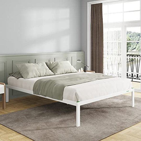 NV0BFW03-F Novilla 14 Inch Full Bed Frame Metal Bed Frame with Storage - White NV0BFW03-F Novilla 14 Inch Full Bed Frame Metal Bed Frame with Storage - White