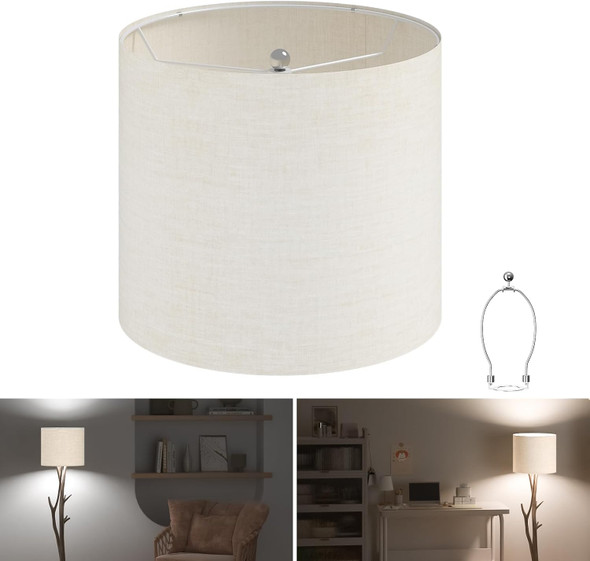 GENERIC 11.8" TOP X 11.8" BOTTOM X 10.2" HIGH DRUM LAMPSHADES (1 PACK) - LINEN