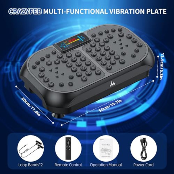 CRAZYFEB VIBRATION PLATE EXERCISE MACHINE WORKOUT VIBRATE FITNESS PLATFORM BLACK CRAZYFEB VIBRATION PLATE EXERCISE MACHINE WORKOUT VIBRATE FITNESS PLATFORM BLACK