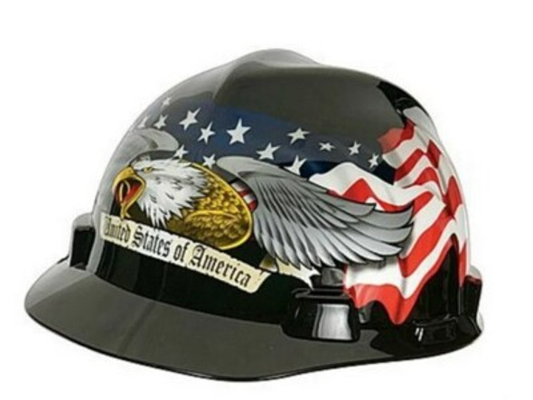 SAFETY WORKS HARD HAT, POLYCARBONATE SHELL, BLACK - AMERICAN EAGLE New SAFETY WORKS HARD HAT, POLYCARBONATE SHELL, BLACK - AMERICAN EAGLE New