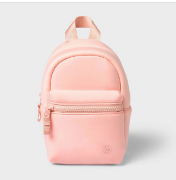 ALL IN MOTION 8.5" NEOPRENE MINI BACKPACK BLUSH WATER-RESISTANT STRAP - BLUSH ALL IN MOTION 8.5" NEOPRENE MINI BACKPACK BLUSH WATER-RESISTANT STRAP - BLUSH