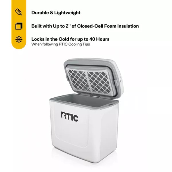 RTIC SMALL COOLER 8 QUART ICE CHEST 12 CAN CAPACITY - WHITE AND GRAY RTIC SMALL COOLER 8 QUART ICE CHEST 12 CAN CAPACITY - WHITE AND GRAY