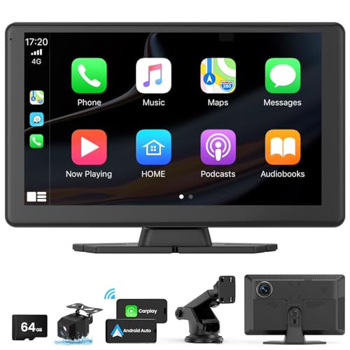 MOECKEARLA WIRELESS CARPLAY 5K DASH CAM 9" PORTABLE APPLE CARPLAY - BLACK