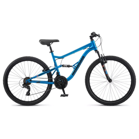 MONGOOSE LIMESTONE 26" MOUNTAIN BIKE, FULL SUSPENSION, 21-SPEED, BLUE New