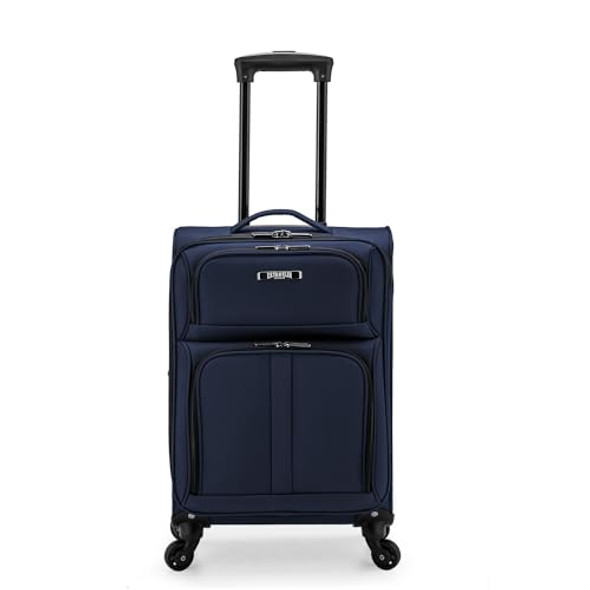 U.S. Traveler Anzio Softside Expandable Spinner Luggage, Navy, Carry-on 22-Inch U.S. Traveler Anzio Softside Expandable Spinner Luggage, Navy, Carry-on 22-Inch