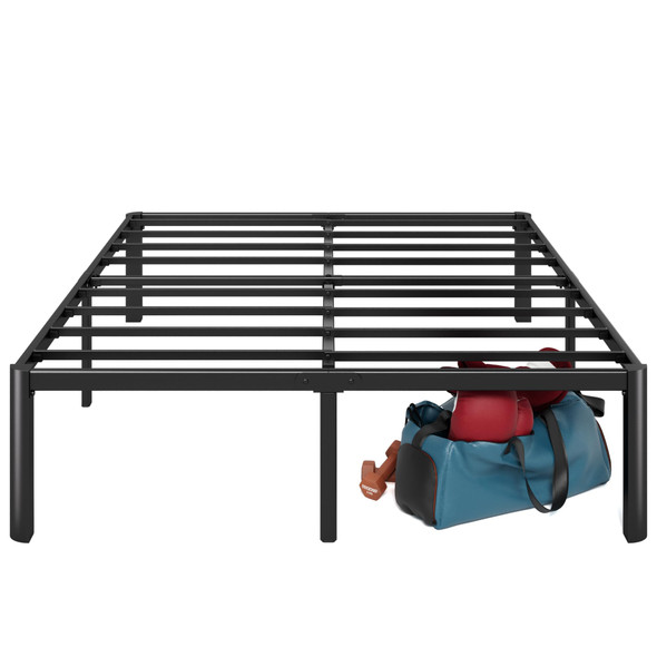 ZINUS VAN 16" METAL PLATFORM BED, NO BOX SPRING, BLACK, QUEEN