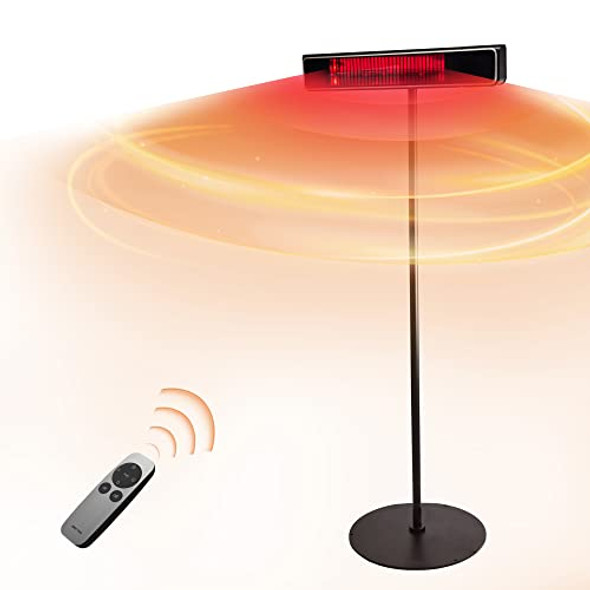 EAST OAK PATIO HEATER ELECTRIC 1500W STANDING OUTDOOR HEATERS SPH22001 - BLACK