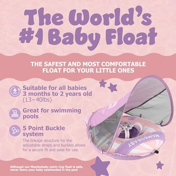 MAMBOBABYFLOAT Light Traveler 2025, Safe, Comfortable, Canopy, B503-66332 - PINK MAMBOBABYFLOAT Light Traveler 2025, Safe, Comfortable, Canopy, B503-66332 - PINK
