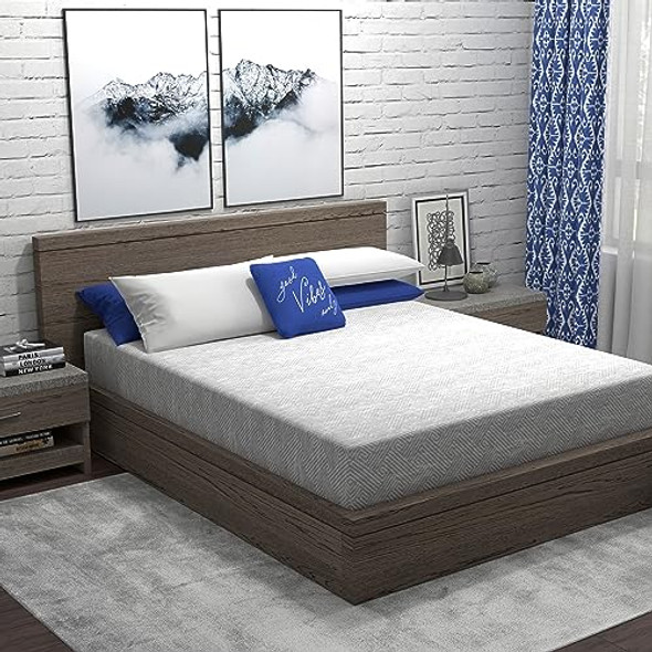 VIBE HEATHER GREY GEL MEMORY FOAM MATTRESS IN BOX 10-INCH FULL - HEATHER GRAY New
