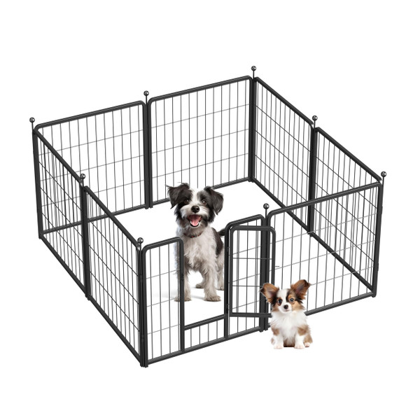 GENERIC 8 PANEL OCTAGON METAL PLAY PEN 23.6"X23.6" - BLACK New