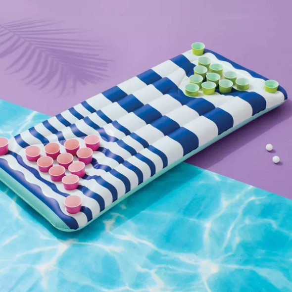 SUN SQUAD POOL PONG FLOAT - SUN SQUAD POOL GAMES & TOYS KIDS - BLUE/WHITE/TEAL