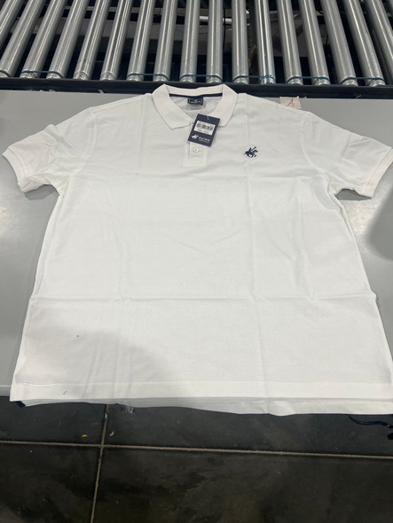PACIFIC POLO CLUB 3 BUTTON POLO SHIRT - SIZE: MEN 2XL - WHITE/BLACK PACIFIC POLO CLUB 3 BUTTON POLO SHIRT - SIZE: MEN 2XL - WHITE/BLACK