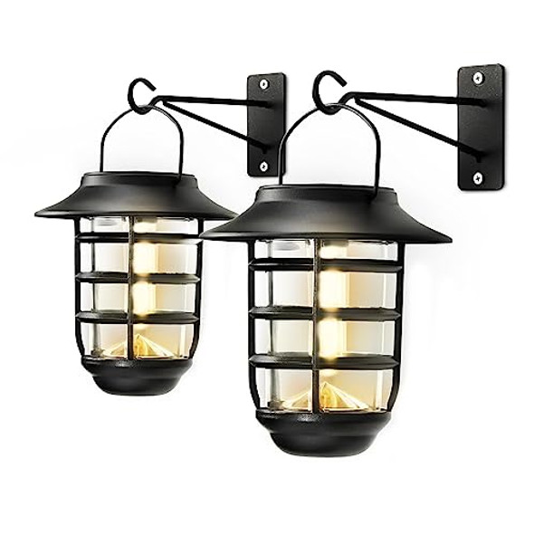HOME ZONE SECURITY 2-PACK SOLAR WALL HANGING LIGHTS LIFEPO4 BATTERY - BLACK HOME ZONE SECURITY 2-PACK SOLAR WALL HANGING LIGHTS LIFEPO4 BATTERY - BLACK