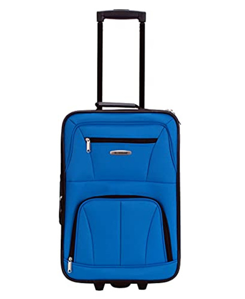 ROCKLAND FASHION SOFTSIDE UPRIGHT LUGGAGE SET, 2 PIECES, (14/19) - BLUE ROCKLAND FASHION SOFTSIDE UPRIGHT LUGGAGE SET, 2 PIECES, (14/19) - BLUE