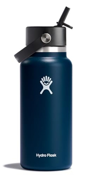 HYDRO FLASK 32 OZ WIDE FLEX STRAW CAP BOTTLE - BOTTLE, WIDE STRAW LID - INDIGO
