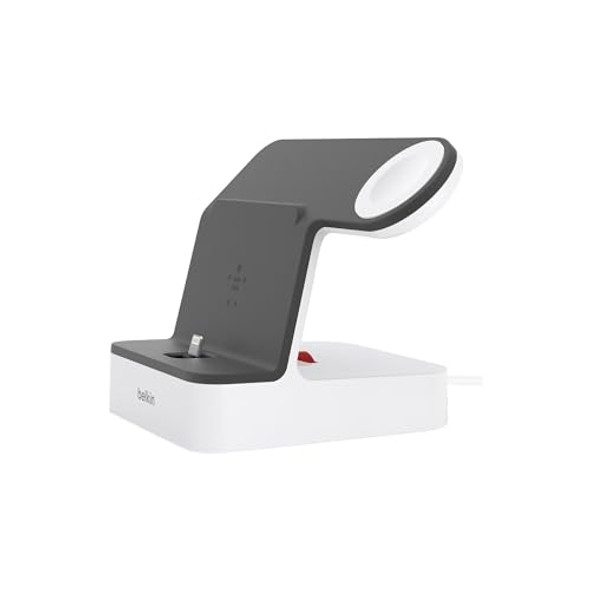 BELKIN 2-IN-1 IPHONE & APPLE WATCH CHARGING DOCK - F8J237V2 - WHITE BELKIN 2-IN-1 IPHONE & APPLE WATCH CHARGING DOCK - F8J237V2 - WHITE