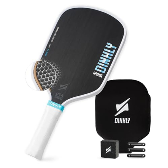 DINKLY RADIAL PRO PICKLEBALL PADDLE, T700 RAW CARBON FIBER - MATTE BLACK-13MM DINKLY RADIAL PRO PICKLEBALL PADDLE, T700 RAW CARBON FIBER - MATTE BLACK-13MM