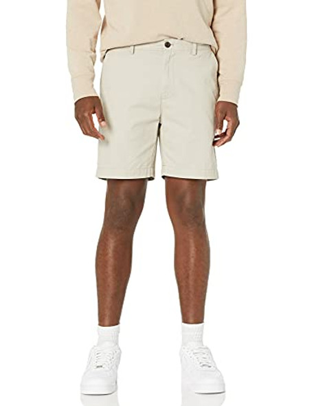 AMAZON ESSENTIALS MEN'S SLIM-FIT 7" CHINO SHORT SIZE: MEN 33 STONE New AMAZON ESSENTIALS MEN'S SLIM-FIT 7" CHINO SHORT SIZE: MEN 33 STONE New