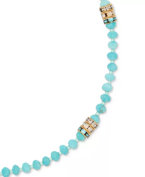 KATE SPADE GOLD-TONE CRYSTAL & BEAD COLLAR NECKLACE - TURQUOISE New KATE SPADE GOLD-TONE CRYSTAL & BEAD COLLAR NECKLACE - TURQUOISE New