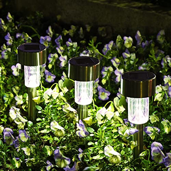 SOLPEX 12 Pack Solar Outdoor Lights Pathway, Stainless Steel Solar Lights SOLPEX 12 Pack Solar Outdoor Lights Pathway, Stainless Steel Solar Lights