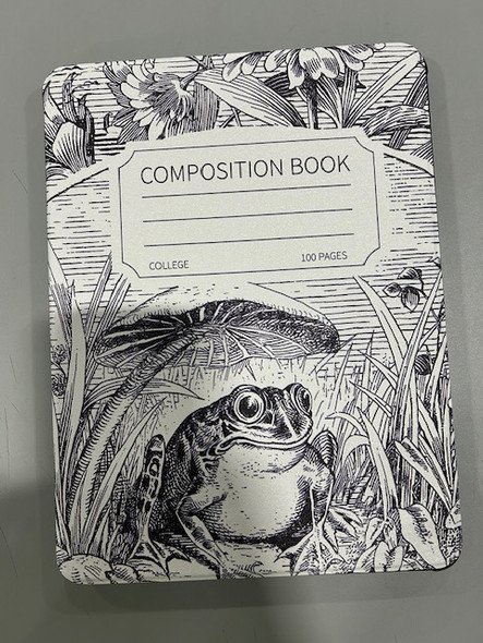GENERIC 9.5" BY 6.75" TABLET CASE WITH A COMPOSTION BOOK FROG SWAMP COVER