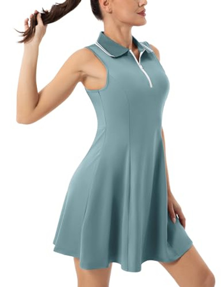 FKEEP Women's Tennis Golf Dress Activewear Workout Athletic Zipper - Lake Blue M New FKEEP Women's Tennis Golf Dress Activewear Workout Athletic Zipper - Lake Blue M New