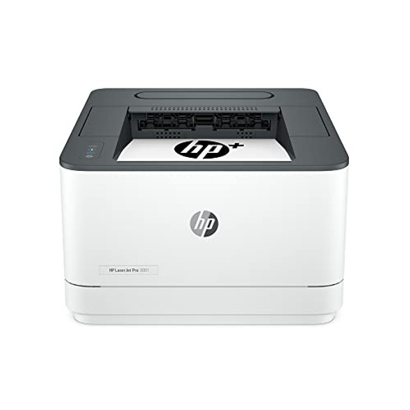 HP LaserJet Pro 3001dwe Wireless Black & White Printer with HP+ - White/Gray