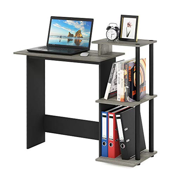 FURINNO EFFICIENT HOME LAPTOP NOTEBOOK COMPUTER DESK FRENCH OAK GRAY/BLACK