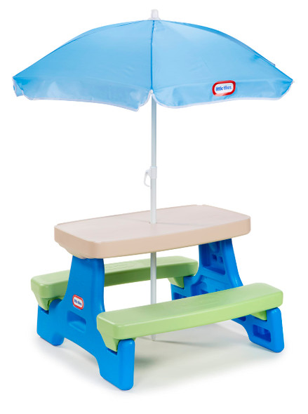 LITTLE TIKES EASY STORE JR. PLAY TABLE WITH UMBRELLA 629945M - BLUE/GREEN LITTLE TIKES EASY STORE JR. PLAY TABLE WITH UMBRELLA 629945M - BLUE/GREEN