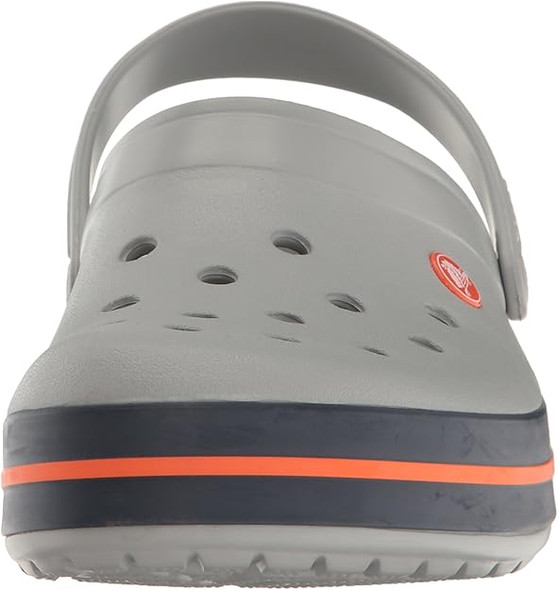 CROCS UNISEX ADULT CROCBAND CLOG - SIZE: MEN 6 WOMEN 8 - LIGHT GRAY/NAVY New CROCS UNISEX ADULT CROCBAND CLOG - SIZE: MEN 6 WOMEN 8 - LIGHT GRAY/NAVY New