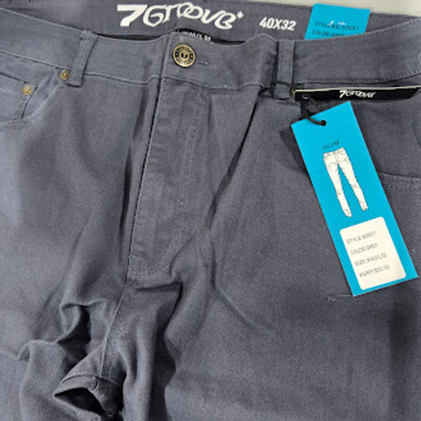 7GROOVE TRANSCEND SLIM JEANS - SIZE: MEN 40/32 - GRAY New 7GROOVE TRANSCEND SLIM JEANS - SIZE: MEN 40/32 - GRAY New