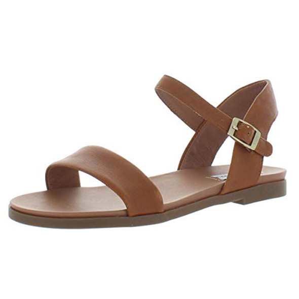 STEVE MADDEN WOMEN'S DINA FLAT SANDAL - SIZE: WOMEN'S 6.5 - TAN LEATHER New STEVE MADDEN WOMEN'S DINA FLAT SANDAL - SIZE: WOMEN'S 6.5 - TAN LEATHER New