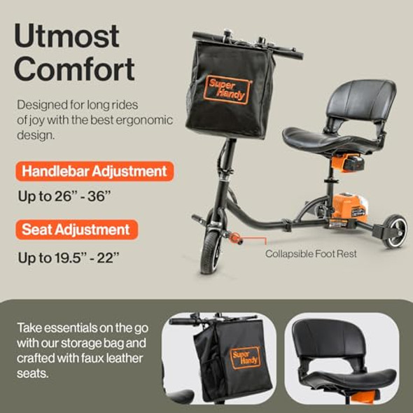 SuperHandy Passport Mobility Scooter GUT112-2BAT - Foldable, 3 Wheel, Airline