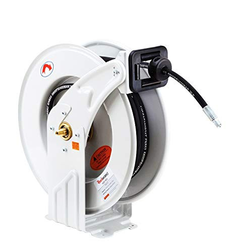 REELWORKS OIL HOSE REEL RETRACTABLE 1/2" INCH X 50' FOOT M860154 - WHITE