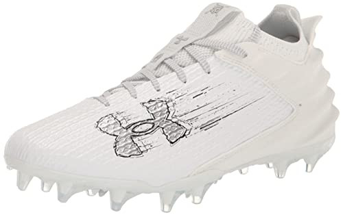 UNDER ARMOUR MEN'S BLUR SMOKE 2.0 MOLD, SIZE 8, WHITE/WHITE/METALIC SILVER