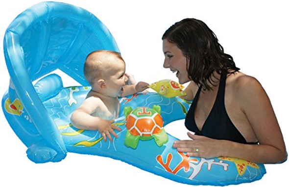 POOLMASTER MOMMY AND ME SWIMMING POOL BABY FLOAT WITH SUN SHADE, 1 CHILD - BLUE New POOLMASTER MOMMY AND ME SWIMMING POOL BABY FLOAT WITH SUN SHADE, 1 CHILD - BLUE New