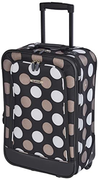 ROCKLAND FASHION SOFTSIDE LUGGAGE SET, 2-PIECE LUGGAGE - NEW BLACK DOT