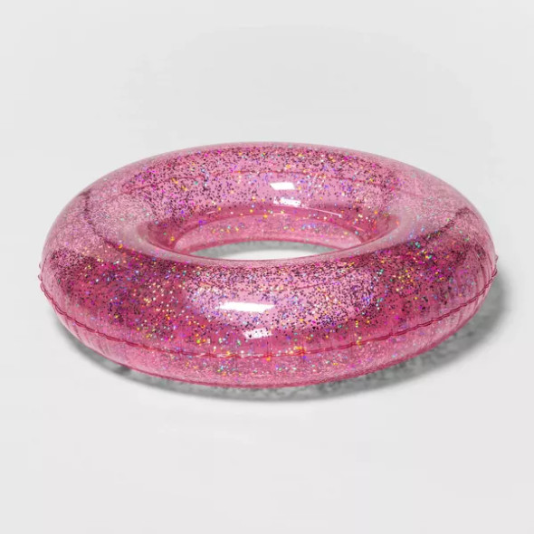 SUN SQUAD™ 36" INFLATABLE GLITTER SWIM TUBE - PINK - SUN SQUAD™ - PINK SUN SQUAD™ 36" INFLATABLE GLITTER SWIM TUBE - PINK - SUN SQUAD™ - PINK