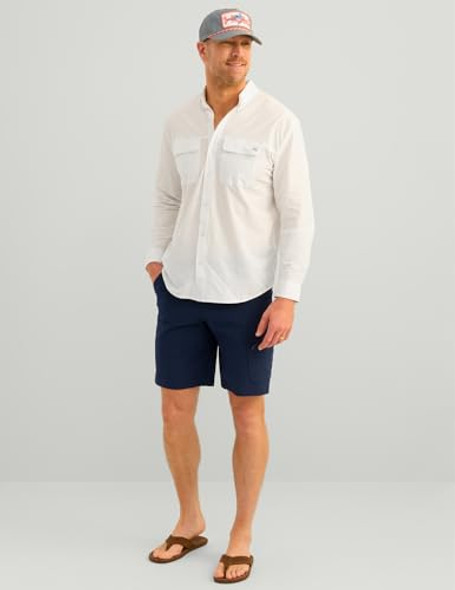 HUK MENS NEXT LEVEL SOLID LONG SLEEVE FISHING BUTTON DOWN SHIRT - SIZE L - WHITE New HUK MENS NEXT LEVEL SOLID LONG SLEEVE FISHING BUTTON DOWN SHIRT - SIZE L - WHITE New
