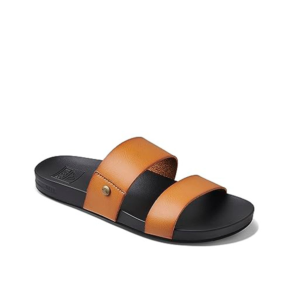 CJ2827 REEF WOMEN'S, CUSHION VISTA SLIDE, SIZE WOMEN 8 (JP W25) - COGNAC BLACK CJ2827 REEF WOMEN'S, CUSHION VISTA SLIDE, SIZE WOMEN 8 (JP W25) - COGNAC BLACK