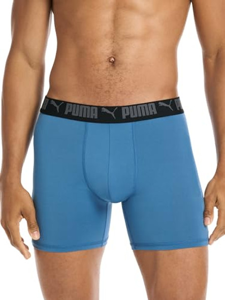 PCOREM151996 PUMA Men's 5 Pack Performance Boxer Briefs Black/Blue/Grey s PCOREM151996 PUMA Men's 5 Pack Performance Boxer Briefs Black/Blue/Grey s