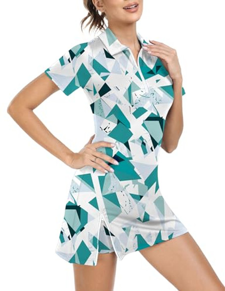 FKEEP Women's Tennis Golf Dress Outfits Athletic Workout Dress with Shorts - L New FKEEP Women's Tennis Golf Dress Outfits Athletic Workout Dress with Shorts - L New