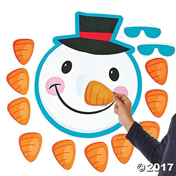 GENERIC PIN THE NOSE ON THE SNOWMAN PARTY 14 PIECES - WHITE New GENERIC PIN THE NOSE ON THE SNOWMAN PARTY 14 PIECES - WHITE New