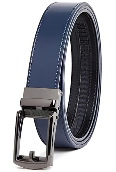 CARLO FELLINI MEN'S RATCHET BELT GENUINE LEATHER MENS BELT RATCHET MEN - 28 IN