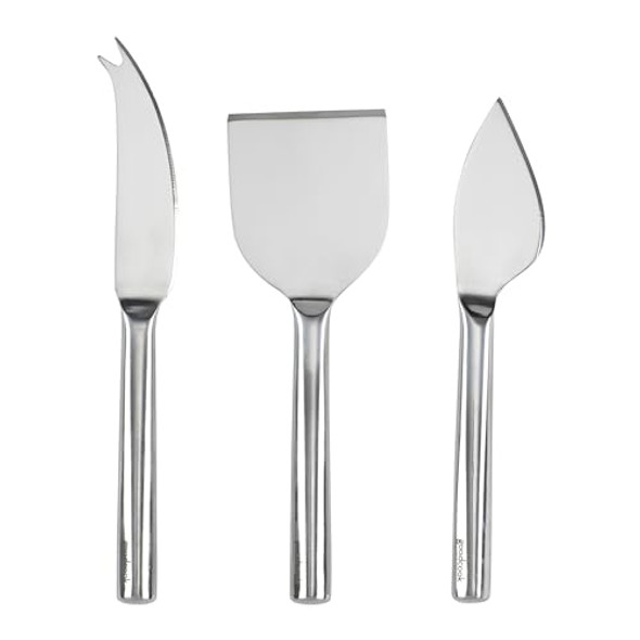 GOODCOOK GOURMET CHEESE, 3PC SET FOR SOFT AND HARD CHEESES - STAINLESS STEEL New GOODCOOK GOURMET CHEESE, 3PC SET FOR SOFT AND HARD CHEESES - STAINLESS STEEL New