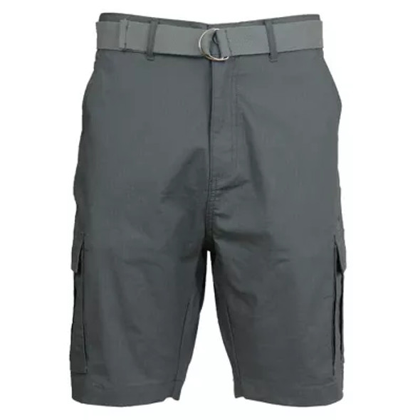 GALAXY BY HARVIC MEN'S COTTON RIPSTOP CARGO SHORTS WITH BELT - SIZE: 32 - GRAY New