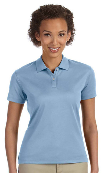 DEVON & JONES WOMENS PIMA-TECH JET PIQUÉ POLO - SIZE: WOMEN L - SLATE BLUE DEVON & JONES WOMENS PIMA-TECH JET PIQUÉ POLO - SIZE: WOMEN L - SLATE BLUE