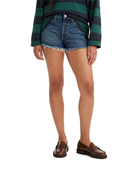 LEVI'S WOMEN'S 501 ORIGINAL SHORTS - SIZE: WOMEN 32 STANDARD - DARK INDIGO WORN New LEVI'S WOMEN'S 501 ORIGINAL SHORTS - SIZE: WOMEN 32 STANDARD - DARK INDIGO WORN New